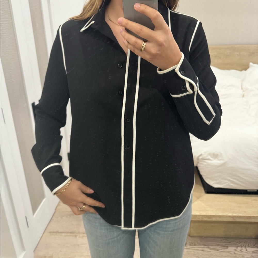 Black Button-Up Women's Top